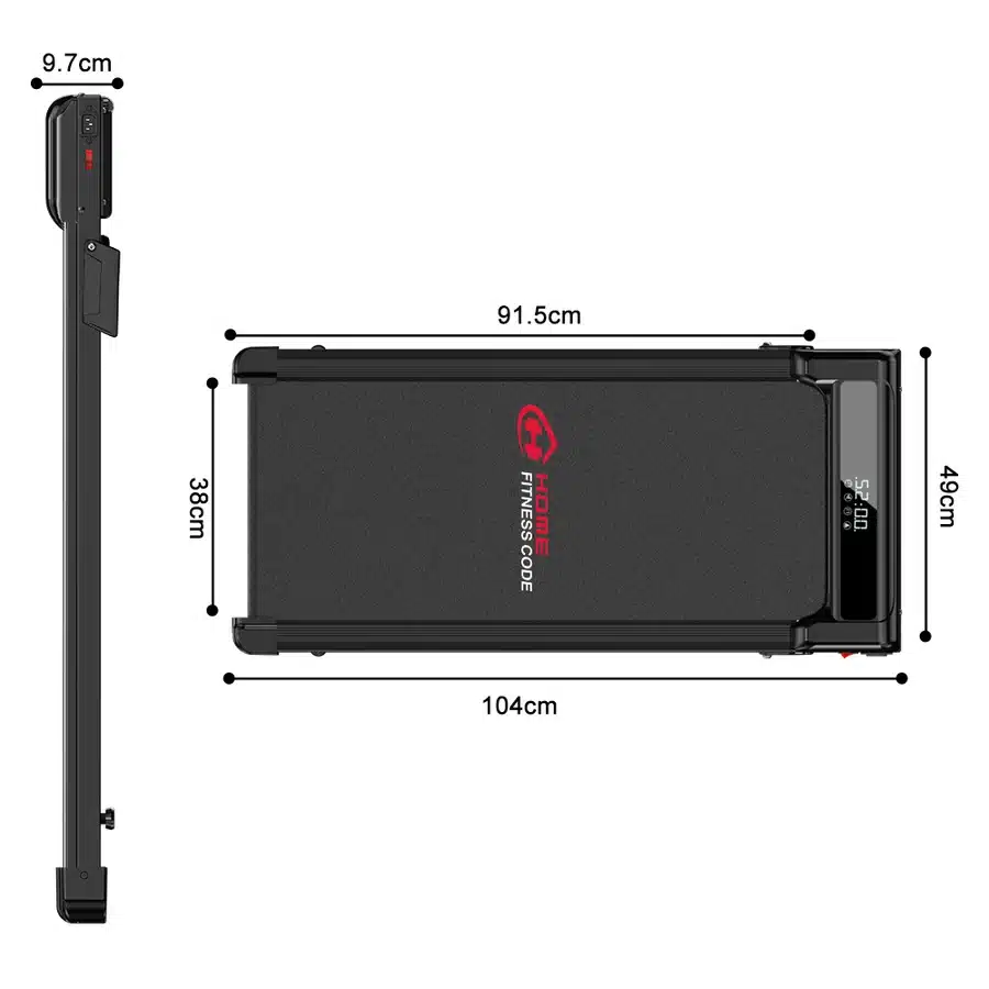 Home Fitness Code Treadmill Z3 folded dimensions: 104 x 49 x 9.7cm