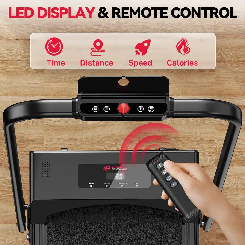 Close-up of the C1 LED console and the handheld remote control being pointed at it