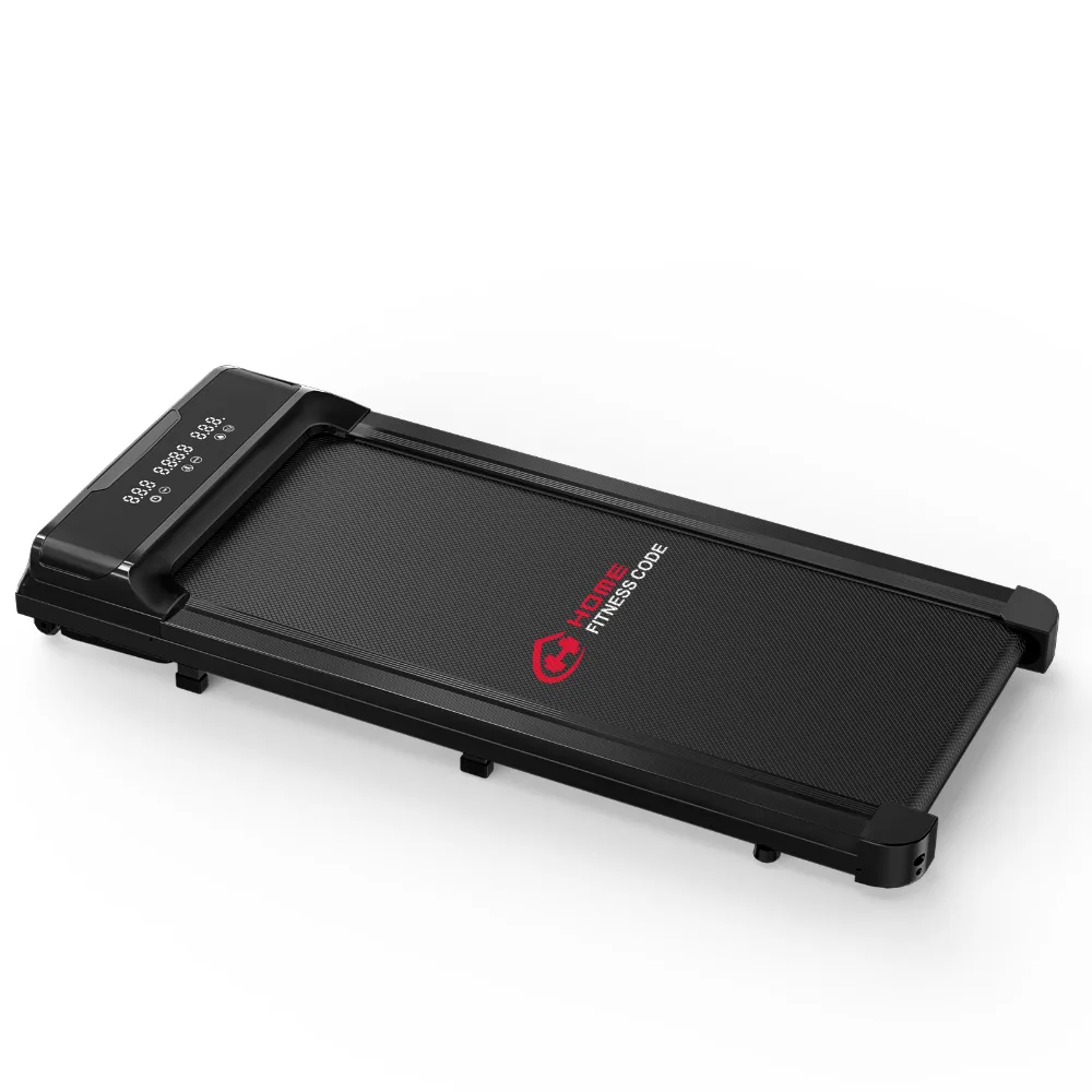 Home Fitness Code Treadmill Q2 Pro walking pad in black, shown flat without a handrail