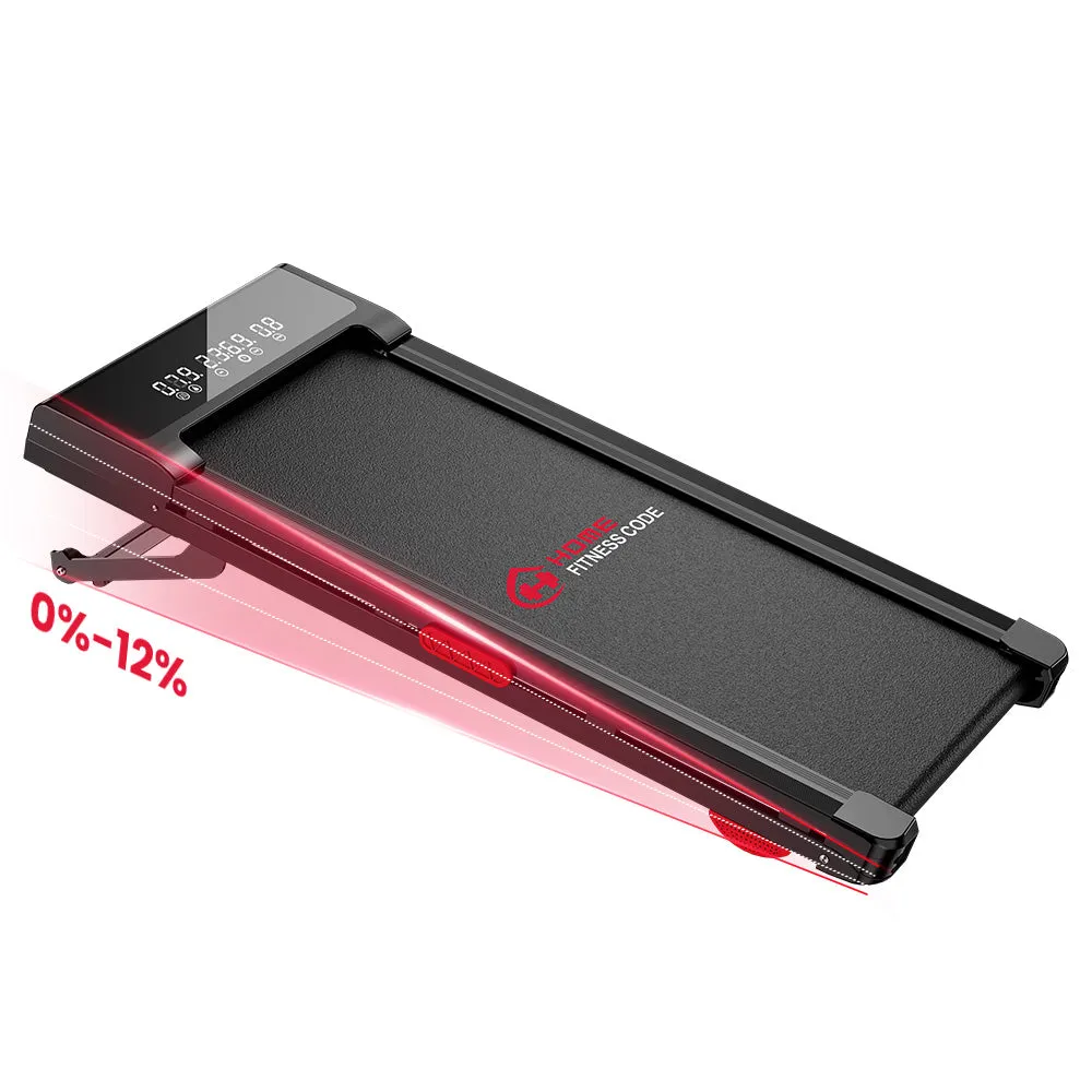 Home Fitness Code Treadmill Y3 walking pad raised to its 12 per cent automatic incline
