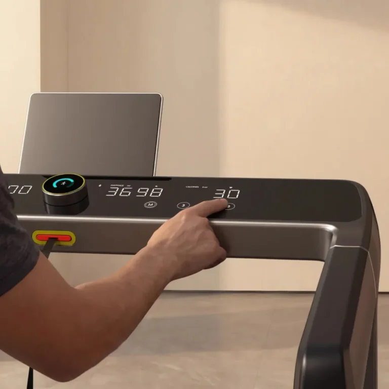 Close-up of the SpeedDial control and display on the KingSmith WalkingPad G5i